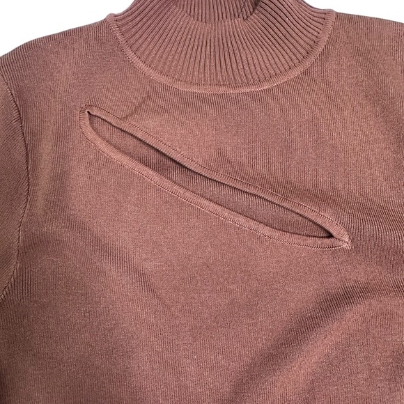 Fashion Nova Cut Out and Play Brown Ribbed Bodysuit Size 3X  NWT - Picture 3 of 9